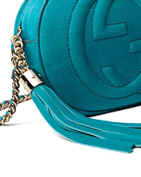 Gucci Soho Nubuck Leather Mini Chain Bag, Turquoise